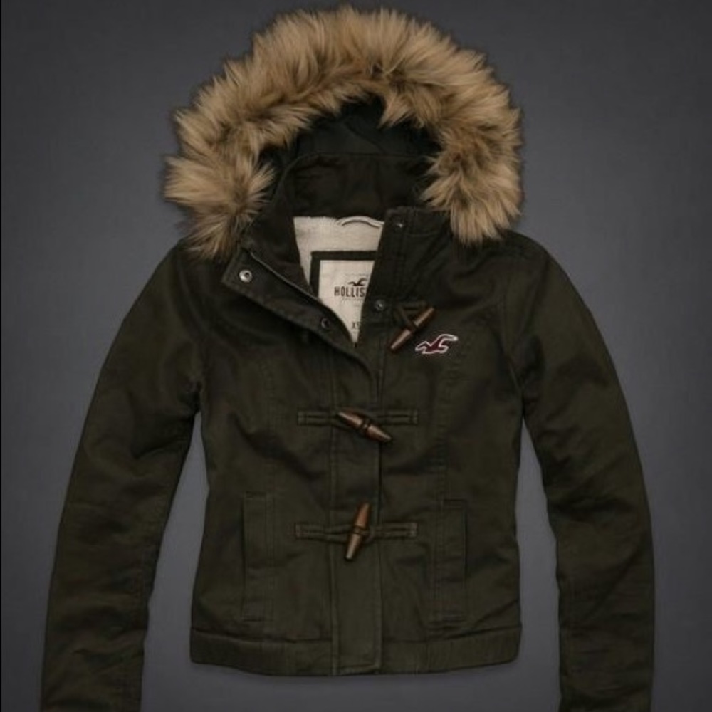 NWT Hollister Classic logo Sherpa lined jacket